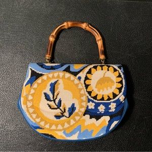 Vintage Floral Needlepoint purse Handbag